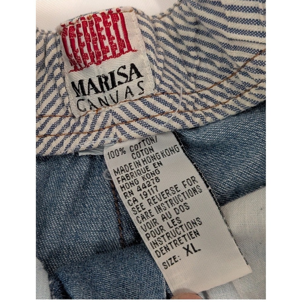 Marisa Christina Canvas Denim Pants Womens XL Blue Excellent Wide Leg Pleated - Picture 3 of 4